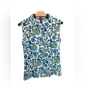 NWOT Tommy Hilfiger Blue and Green Floral Blouse